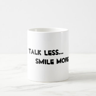 "Parle Moins. Smile More." mug