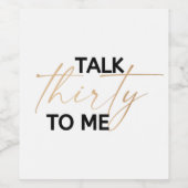 Parle trente à moi Étiquette de vin (Étiquettes simples)