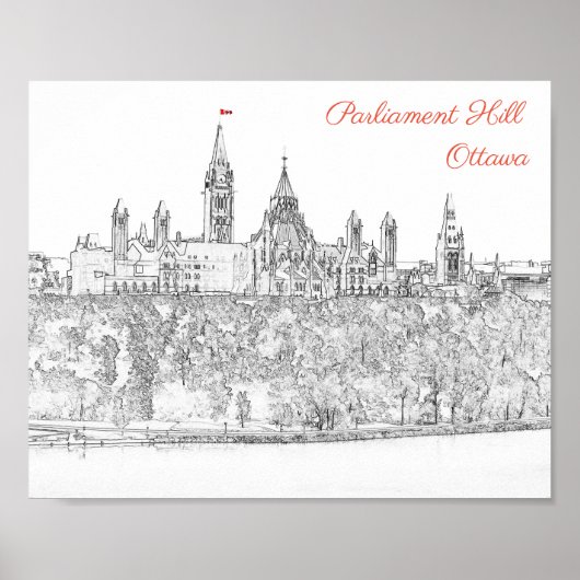Parlement Hill in Ottawa - Ontario, Canada Poster (Voorkant)