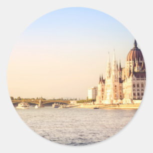 parlement van Boedapest Ronde Sticker