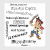 parler comme un Sticker pour garçon pirate (Feuille)