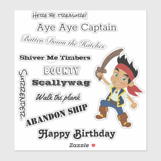 parler comme un Sticker pour garçon pirate (Feuille)