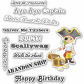 parler comme un Sticker pour garçon pirate (Devant)