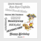 parler comme un Sticker pour garçon pirate (Feuille)