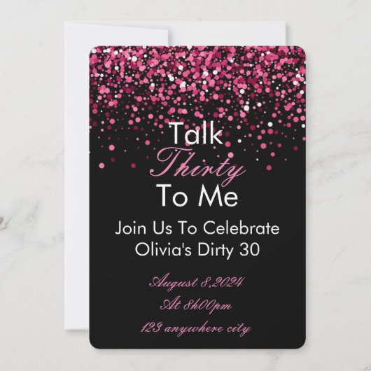 Parlez 30 à moi Invitation d'anniversaire (Devant)