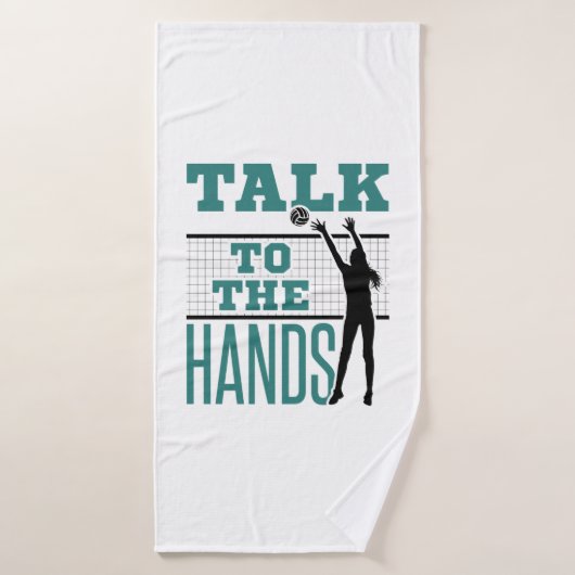 Parlez à Hands Funny Volleyball Middle Blocker (Serviette de bain)