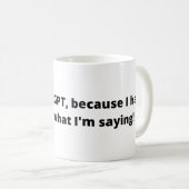 Parlez à la tasse blanche du Conversation GPT (Devant droit)