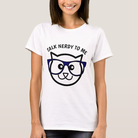 PARLEZ À NERDY À MOI Drôle T-shirts pour chat (Devant)
