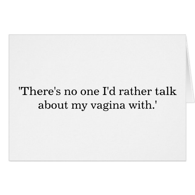 Parlez de mon vagin… (Devant horizontal)