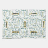 Parlez en Alaska ! Serviette de cuisine blanche (Horizontal)