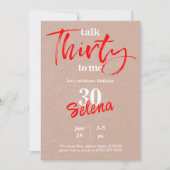 Parlez trente à moi 30e carte d'invitation anniver (Devant)