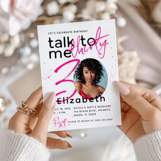 Parlez trente à moi 30e carte d'invitation anniver