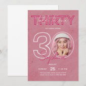 Parlez Trente Pour Moi Pink Anniversaire Carte d'i (Devant / Derrière)