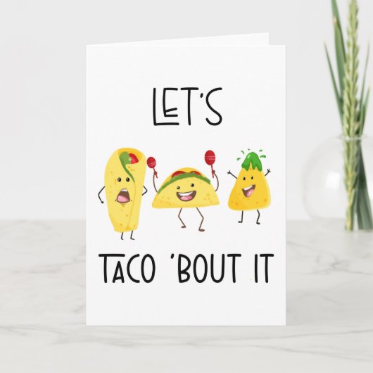 parlons taco à propos de cela carte drôle de pensé (Devant)