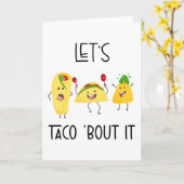 parlons taco à propos de cela carte drôle de pensé (Fleur jaune)