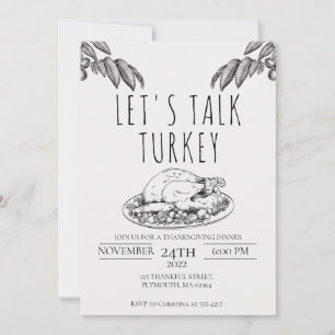 Parlons Turquie Thanksgiving Dinner Invitation