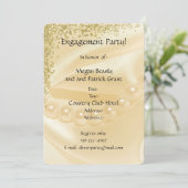 Parly Gold Verloving Invitation Kaart (Staand voorkant)