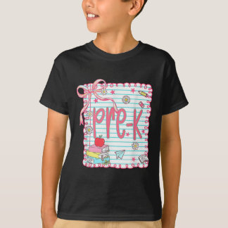 Parmantig Pre-k Terug Naar School Coquette Strik P T-shirt