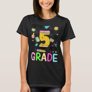 Parmantige vijfde klas terug naar school potlood s t-shirt