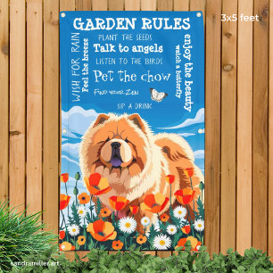 PARMI LES POPPIES chow garden bannière 3'x5'
