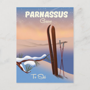 Parnassus Greece Ski reisposter Briefkaart