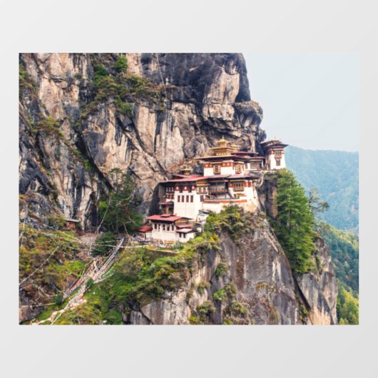 Paro Taktsang: het Nest-klooster van de Tijger - B Raamsticker (Vel)