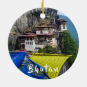 Paro Taktsang: Het Tijgernest Klooster - Bhutan Keramisch Ornament (Achterkant)