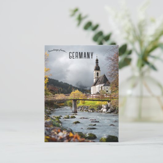 Parochiekerk van St Sebastian Duitsland Briefkaart (Staand voorkant)