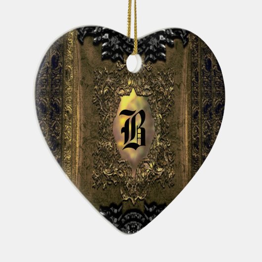 Parocollet Elegant Old World Charm Monogram Keramisch Ornament (Rechts)