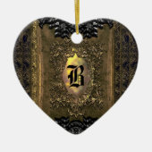 Parocollet Elegant Old World Charm Monogram Keramisch Ornament (Voorkant)