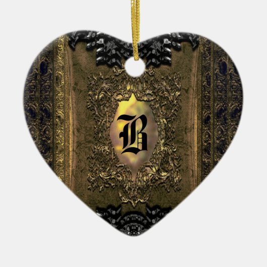 Parocollet Elegant Old World Charm Monogram Keramisch Ornament (Voorkant)