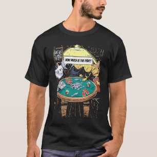 Parodiekatten Pokeren Schilderij T-shirt