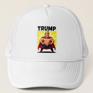 Parodische Superheld Trump Karikatuur Trucker Pet