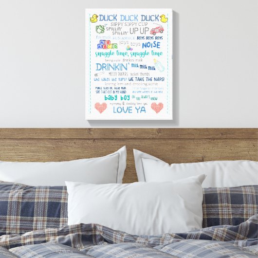 Parody nursery art baby jay stil bob lied canvas afdruk (Insitu (Slaapkamer))