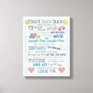 Parody nursery art baby jay stil bob lied canvas afdruk