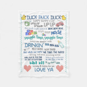 Parody nursery art baby jay stil bob lied fleece deken