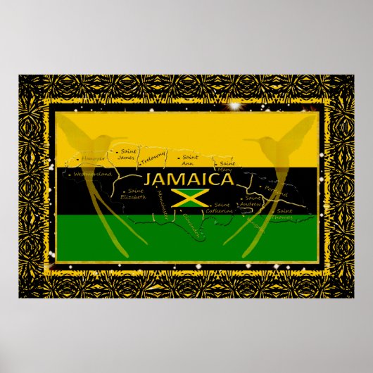 Paroisses Jamaica Colours Hummer Poster d'oiseaux (Devant)