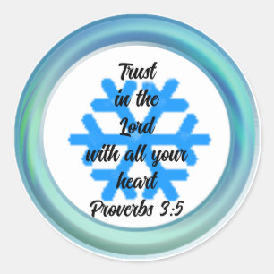 Parole de la Bible Proverbes 3:5 Autocollant rond