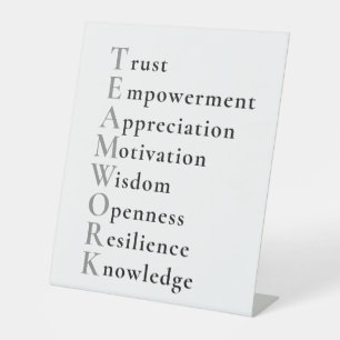 Paroles positives de travail d'équipe panneau de s
