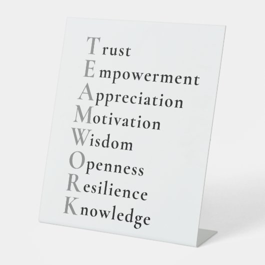 Paroles positives de travail d'équipe panneau de s (Recto)