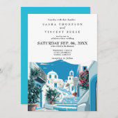 Paros Grèce Faire-part de mariage Retro (Devant / Derrière)