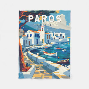 Paros Griekenland Reizen Kunst Vintage Fleece Deken