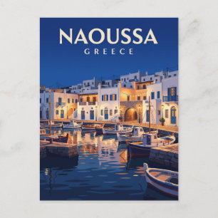 Paros Naoussa 's Nachts Griekenland Briefkaart