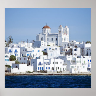 Paros Village Naoussa Island Uitzicht Poster