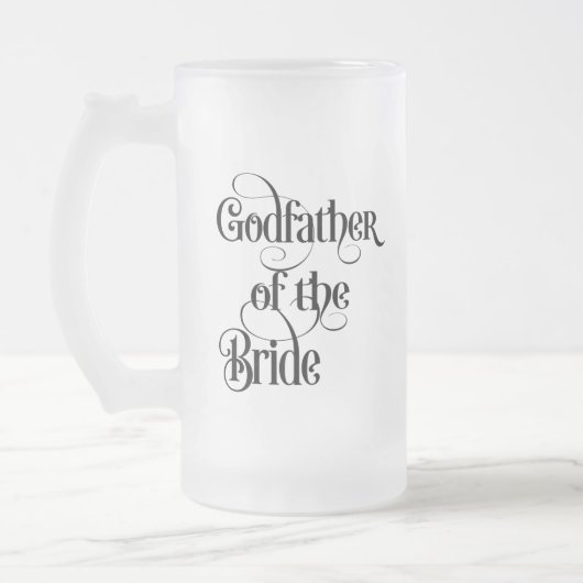 Parrain de la Mariée Mug en Verre Frosted Bière (Gauche)
