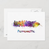Parramatta skyline in watercolor briefkaart (Voorkant / Achterkant)