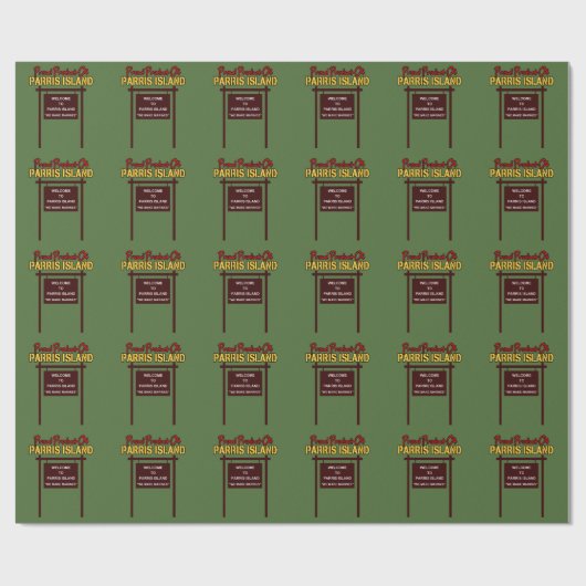 Parris Island "Sign" Linen Wrapping Paper - 30"x6" Cadeaupapier (Vlak)