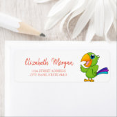 Parrot adorable, Étiquette de adresse blanc (En situation)