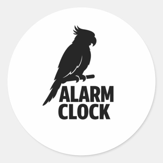 Parrot Alarm Clock Funny Pet Owner Sticker (Voorkant)