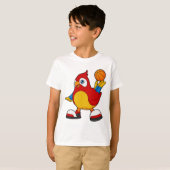 Parrot als Basketball-speler met Basketball T-shirt (Voorkant volledig)